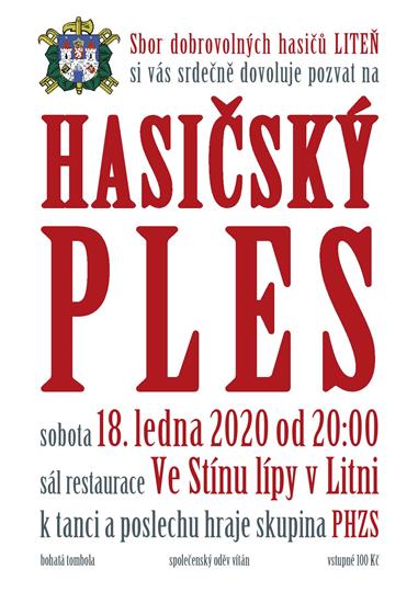 Jednotka Sboru dobrovolných hasičů zve na hasičský ples